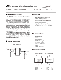AME7700AEEV datasheet: Switched capacitor voltage doubler AME7700AEEV