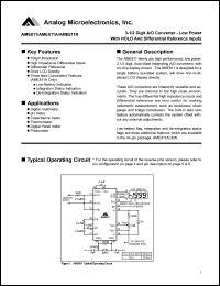 AME811CPL datasheet: 3-1/2 digit A/D converter -low power with HOLD and differential reference inputs AME811CPL