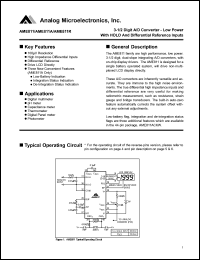 AME811RCPL datasheet: 3-1/2 digit A/D converter -low power with HOLD and differential reference inputs AME811RCPL