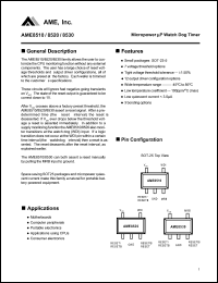 AME8510AEEVIFE29 datasheet: Threshold voltage: 2.93V; micropower uP watch dog timer AME8510AEEVIFE29