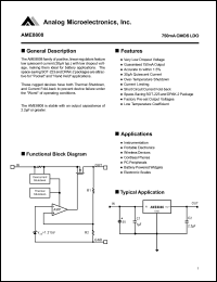 AME8808CEGT datasheet: Output voltage: 2.8V; 750mA CMOS LDO AME8808CEGT