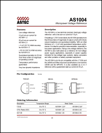 AS1004-1.2LP datasheet: Micropower voltage reference AS1004-1.2LP