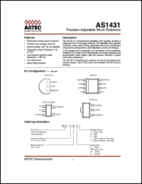 AS1431DR4LPB datasheet: Precision adjustable shunt reference AS1431DR4LPB