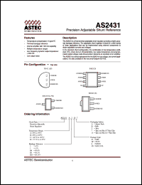 AS2431A2DB datasheet: Precision adjustable shunt reference AS2431A2DB