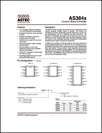 AS3843D8T datasheet: Current mode controller AS3843D8T