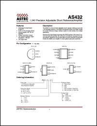 AS432A2D13 datasheet: 1.24V precision adjustable shunt reference/amplifier AS432A2D13