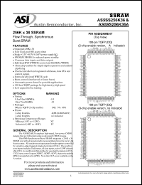 AS5SS256K36ADQ-10/IT datasheet: 256K x 36 SSRAM - synchronous burst SRAM, flow-thru AS5SS256K36ADQ-10/IT