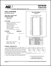 AS8E512K8CW-250/IT datasheet: 512K x 8 EEPROM module AS8E512K8CW-250/IT