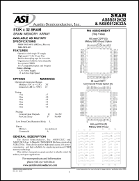 AS8S512K32Q-55L/XT datasheet: 512K x 32 SRAM memory array AS8S512K32Q-55L/XT