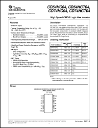 CD74HC04M datasheet:  HIGH SPEED CMOS LOGIC HEX INVERTERS CD74HC04M