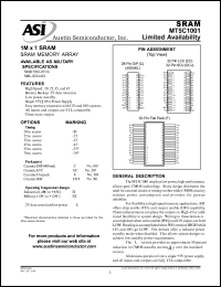 MT5C1001C-40L/883C datasheet: 1 meg x 4 SRAM memory array MT5C1001C-40L/883C