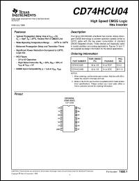 CD74HCU04M datasheet:  HIGH SPEED CMOS LOGIC HEX INVERTERS CD74HCU04M