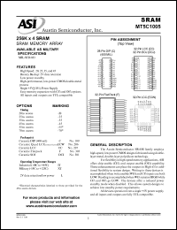 MT5C1005C-25L/883C datasheet: 256K x 4 SRAM memory array MT5C1005C-25L/883C