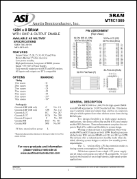 MT5C1009C-25L/883C datasheet: 128K x 8 SRAM with chip and output enable MT5C1009C-25L/883C