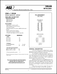 MT5C2561C-45L/883C datasheet: 256K x 1 SRAM memory array MT5C2561C-45L/883C