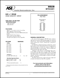 MT5C6401C-70L/XT datasheet: 64K x 1 SRAM memory array MT5C6401C-70L/XT