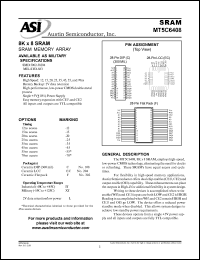 MT5C6408C-20L/IT datasheet: 8K x 8 SRAM memory array MT5C6408C-20L/IT