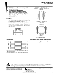 SN74AC04DBLE datasheet:  HEX INVERTERS SN74AC04DBLE