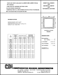 CD5819 datasheet: 40 V, 1 Amp schottky barrier rectifier chip CD5819