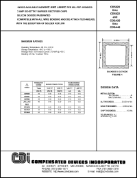 CD5822 datasheet: 40 V,  3 Amp schottky barrier rectifier chip CD5822