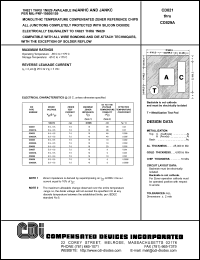 CD827A datasheet: 5.9-6.5 V, Monolithic temperature compensated zener reference chip CD827A