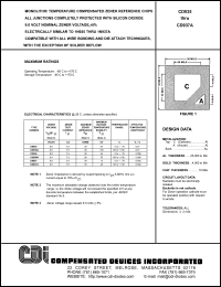 CD935A datasheet: 9 V, Monolithic temperature compensated zener reference chip CD935A