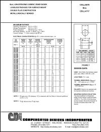 CDLL4679 datasheet: 2 V,  50 mA, low operating current, zener diode CDLL4679