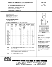 CDLL4778A datasheet: 8.5 V, temperature compensated zener reference diode CDLL4778A