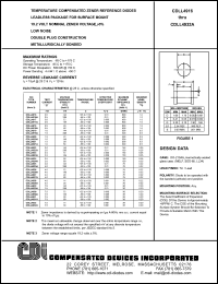 CDLL4916 datasheet: 0.5 mA, temperature compensated zener reference diode CDLL4916
