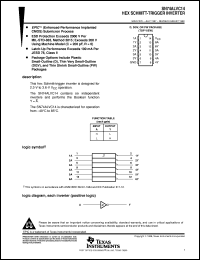 SN74ALVC14D datasheet:  HEX SCHMITT-TRIGGER INVERTER SN74ALVC14D