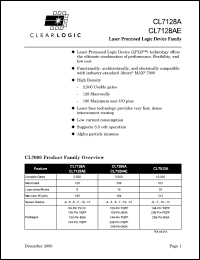 CL7128AFC100-4 datasheet: Laser processed logic device CL7128AFC100-4