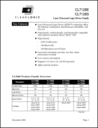 CL7128ELC84-15 datasheet: Laser processed logic device CL7128ELC84-15