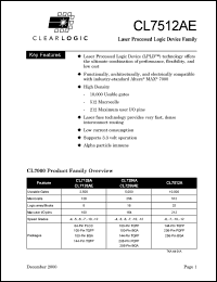 CL7512AEQC208-15 datasheet: Laser processed logic device CL7512AEQC208-15