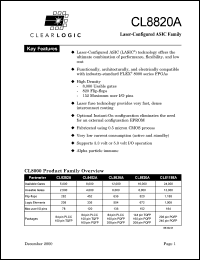 CL8820AQI208-4 datasheet: Laser-configured ASIC CL8820AQI208-4