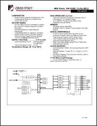 C8051F301 datasheet: 8KB flash, 256 RAM, MCU C8051F301