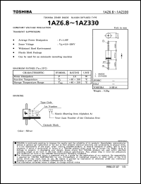 1AZ16 datasheet: Zener diode for constant voltage regulation and transient suppressors applications 1AZ16