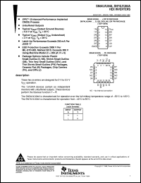 SN74LVU04AD datasheet:  HEX INVERTERS SN74LVU04AD