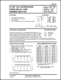 DDU11H-4 datasheet: 5-TAP, ECL-interfaced fixed delay line DDU11H-4