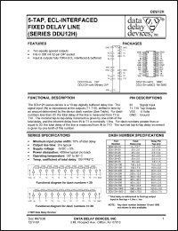 DDU12H-25MC3 datasheet: 5-TAP, ECL-interfaced fixed delay line DDU12H-25MC3