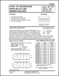 DDU222F-250M datasheet: 5-TAP, TTL-interfaced fixed delay line DDU222F-250M