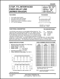 DDU222F-100M datasheet: 5-TAP, TTL-interfaced fixed delay line DDU222F-100M