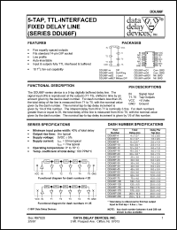 DDU66F-150B2 datasheet: Total delay 150+/-7.5 ns,5-TAP, TTL-interfaced fixed delay line DDU66F-150B2