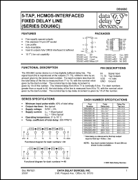 DDU66C-60A2 datasheet: Total delay 60 +/-3 ns,5-TAP, HCMOS-interfaced fixed delay line DDU66C-60A2