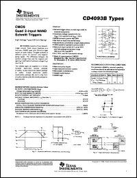 CD4093BE datasheet:  CMOS QUAD 2-INPUT NAND SCHMITT TRIGGERS CD4093BE