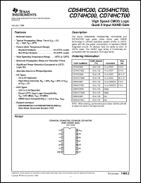 CD54HC00F datasheet:  HIGH SPEED CMOS LOGIC QUAD 2-INPUT NAND GATES CD54HC00F