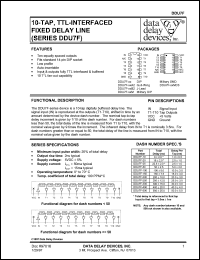 DDU7F-20 datasheet: 10-TAP, TTL-interfaced fixed delay line DDU7F-20