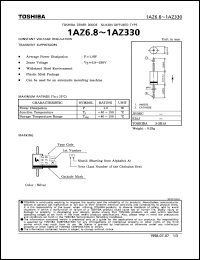 1AZ18 datasheet: Zener diode for constant voltage regulation and transient suppressors applications 1AZ18