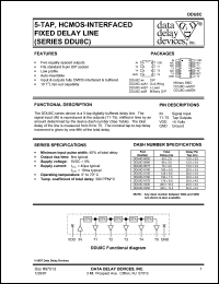 DDU8C-5075B1 datasheet: Total delay 75 +/-4 ns, 5-TAP, HCMOS-interfaced fixed delay line DDU8C-5075B1