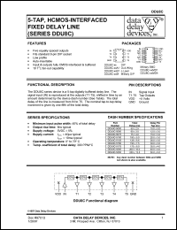 DDU8C-5125MD4 datasheet: Total delay 125 +/-6.5 ns, 5-TAP, HCMOS-interfaced fixed delay line DDU8C-5125MD4