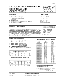 DDU8C3-5060 datasheet: Total delay 60 +/-3 ns, 5-TAP, 3.3V CMOS-interfaced fixed delay line DDU8C3-5060